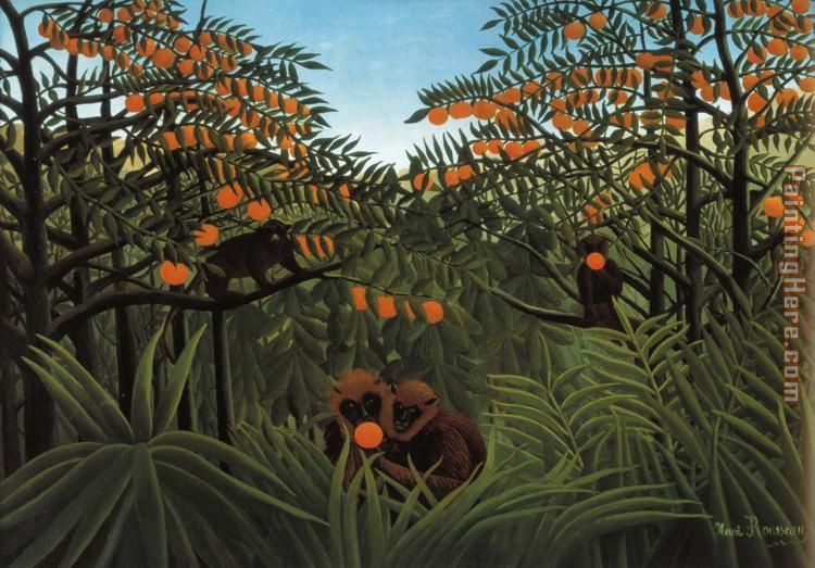 Monkeys in the Jungle painting - Henri Rousseau Monkeys in the Jungle art painting